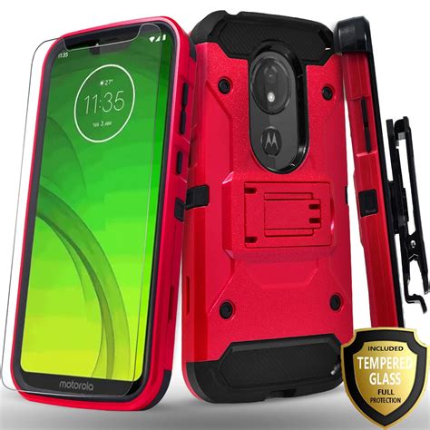 moto  power case  tempered glass screen protector included heavy duty tank armor