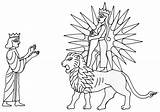 Drawing Ishtar Mesopotamia Goddess Getdrawings Crescent Fertile Achaemenid Worshipping Halo Appearing Light Known sketch template
