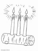 Coloring Pages Christmas Candles Printable Holidays sketch template