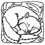 Fox Coloring Pages Sleeping Cute Printable Mountain sketch template