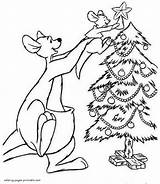 Christmas Coloring Pages Tree Disney Characters Printable Kangaroo Holiday Previous sketch template