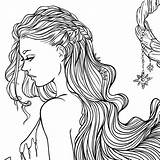 Hair Braid Drawing Coloring Girl Getdrawings sketch template