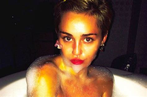 How Far Will She Go Miley Cyrus Posts Naked Bath Selfie