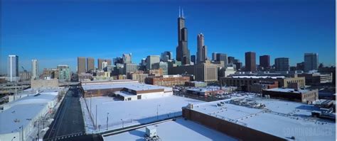 magnificent footage  frozen chicago shot   drone   contrarie