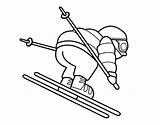 Sciatore Esperto Esquiador Sciatrice Acolore Occhiali Esqui Experimentado Experiente sketch template