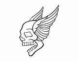 Coloring Skull Wings Tattoo Pages Coloringcrew Comments sketch template