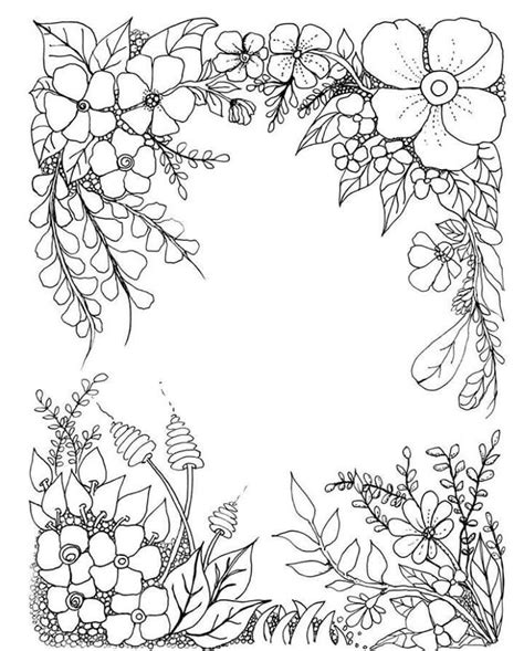 flower border coloring pages coloroing pages