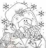 Country Patterns Christmas Coloring Embroidery Pintura Pages Pattern Primitive sketch template