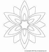 Flower Coloring Pages Rose Geometric Window Printable Flowers Template Colouring Paper Drawing Choose Board Roses Getcolorings sketch template