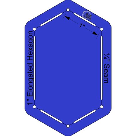 hexagon elongated   acrylic template keyhole