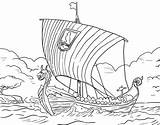Viking Vikingo Barco Navio Norway Vikings Longship Langskip Coloriages Hachas Coloriage Norwegian Colorironline sketch template