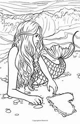 Coloring Mermaid Pages Printable Adults Adult Colouring Sheets Kids Advanced Fairy Book Fantasy Selina Mermaids Color Fenech Mystical Mythical Books sketch template