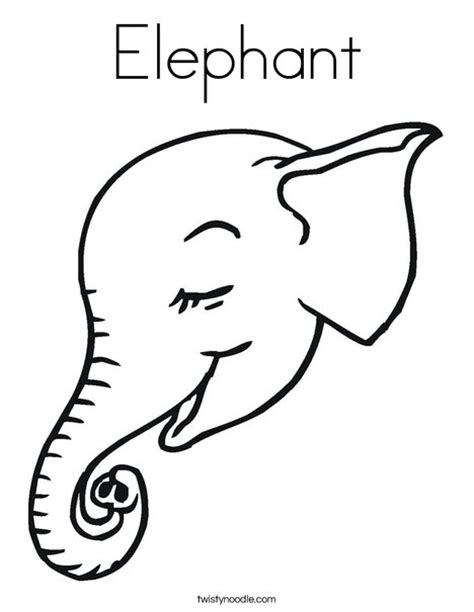 elephant coloring page twisty noodle