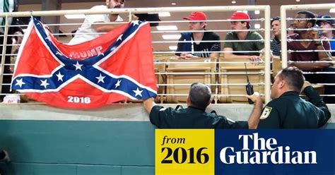 confederate flag hastily taken down at donald trump rally video us