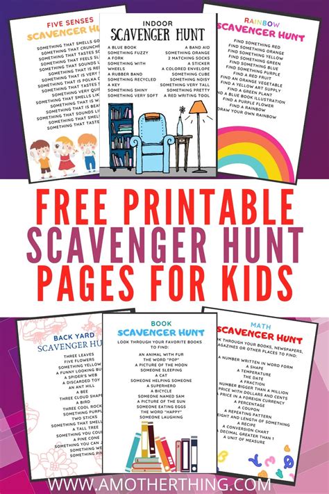 printable scavenger hunts  kids