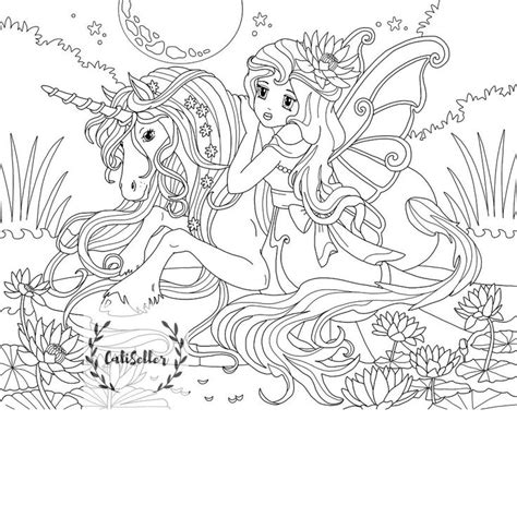 colotinf page   girl   unicorn  kids coloring book