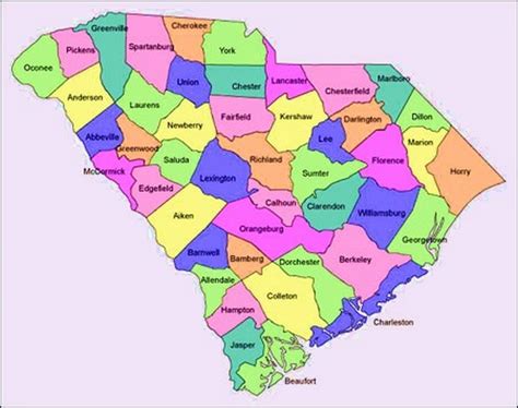 south carolina map  cities counties map  usa states