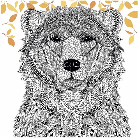 color  bear   menagerie  adult coloring page craftfoxes