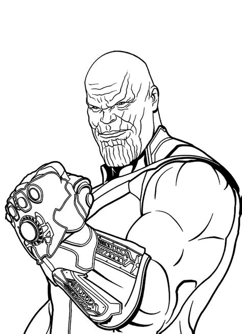 rogue  thanos  possessing  infinity gauntlet coloring page