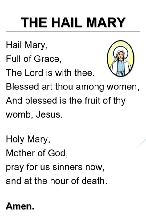 printable hail mary poster catechism angel  resources