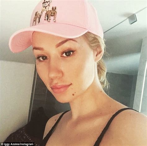 iggy azalea posts instagram selfie wearing pink baseball cap daily