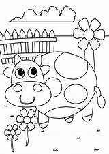 Cute Coloring Pages Easy Kids Print Cow Tulamama sketch template