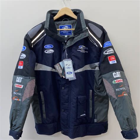 ford performance racing mens size xl black grey navy blue jacket   tagss