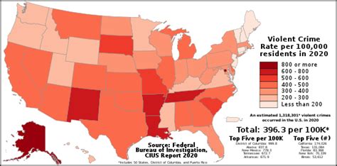 list   states  territories  violent crime rate wikipedia