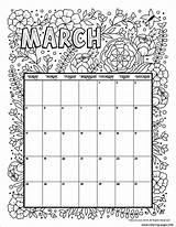 Calendar Coloring March Pages Printable Kids 2021 Color Flowers Calender Printables Print Monthly Blank Woojr Adults Choose Board sketch template
