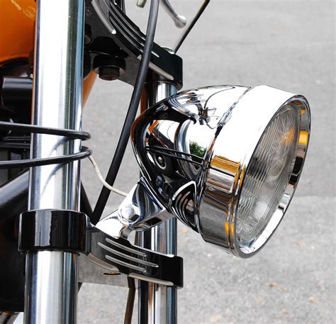 chromeblack aluminum headlight headlights vulcanworksnet american  parts  harley