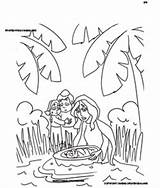 Coloring Pages Baby Parshah Moses Shemot Chabad River Hides Cradle Yocheved Grasses Waterproof Edge Near Long Little sketch template