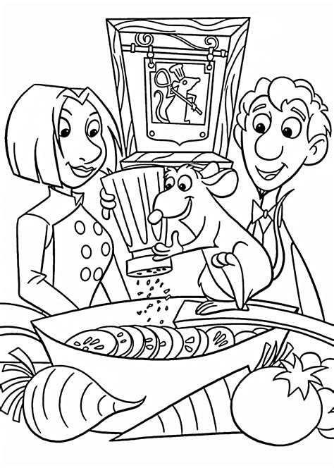 ratatouille cooking coloring pages  kids printable  cartoon