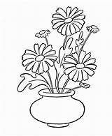 Marigold Drawing Pot Coloring Getdrawings Flower sketch template