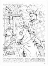 Knights Tournaments Jousts Colouring Dover Publications Mittelalter Ausmalen sketch template