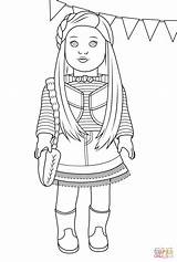Doll American Girl Coloring Pages Print Color sketch template