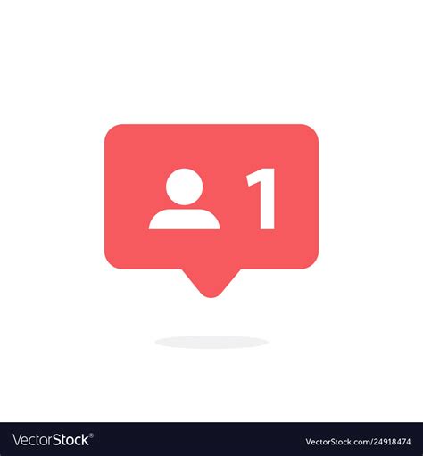 follower notification social media icon user vector image