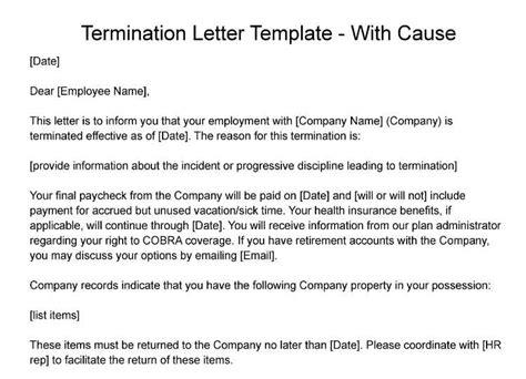 termination letter   include     templates