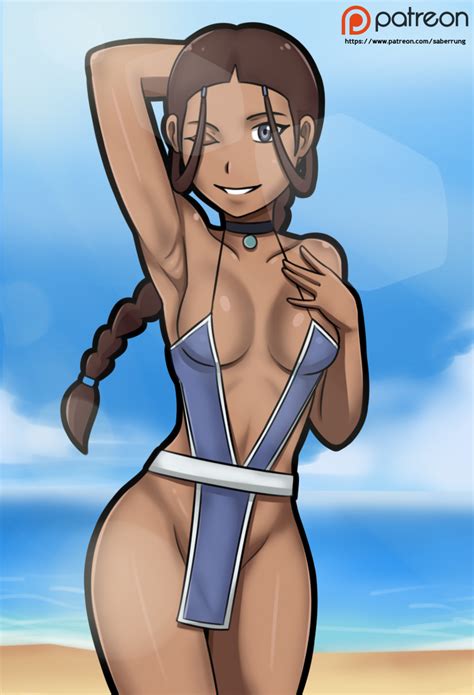 katara sexy swimsuit by saberrung hentai foundry