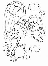 Coloring Skydiving Pages Lion Monkey Sky Disorderly Tries Brave Plane While Intervene Drawing Dot sketch template