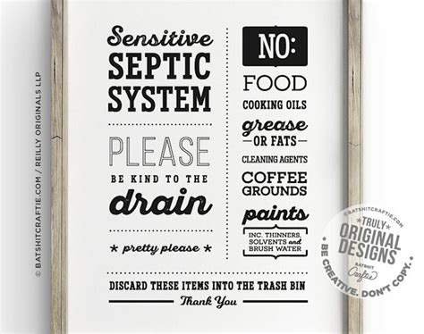 sensitive septic system sign  kind   drain ready  etsy