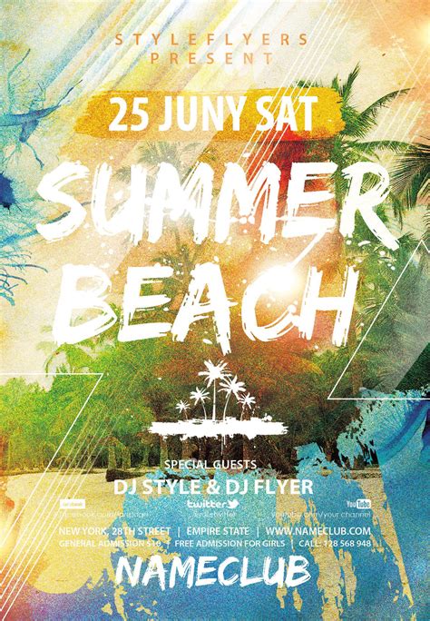 summer beach psd flyer template 8946 psd flyer
