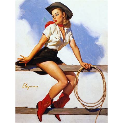 sexy refrigerator magnet cowgirl pinup girl repro gil etsy