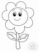 Coloring Face Flower Pages Happy Flowers Kids Smiley Templates sketch template