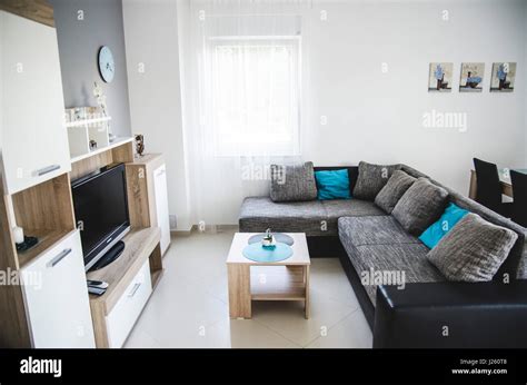 bright contemporary living room stock photo alamy