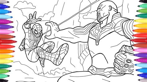 spiderman  thanos avengers infinity war scene avengers coloring