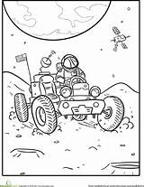 Coloring Rover Space Pages Lunar Worksheets Drawing Outer Activities Mars Moon Kids Sheets Vehicles Grade First Robots Theme Rocket Crafts sketch template