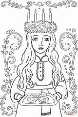 Lucia St Coloring Pages Christmas Santa Saint Lucy Ornament Printable Sankta Lucie Supercoloring Winter Sainte Kids Swedish Books Choose Board sketch template