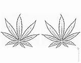 Coloring Weed Pages Marijuana Leaves Two Printable Print Color Adults Kids sketch template