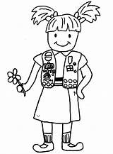 Girl Coloring Scout Brownie Pages Scouts Azcoloring sketch template