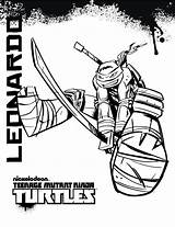 Coloring Ninja Pages Turtles Teenage Mutant Leonardo Turtle sketch template